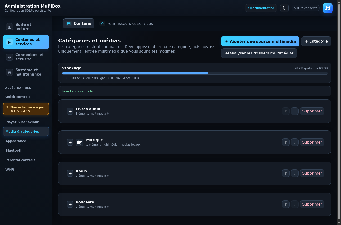 Médias et catégories
